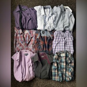 Men’s long sleeve button up shirts size medium lot